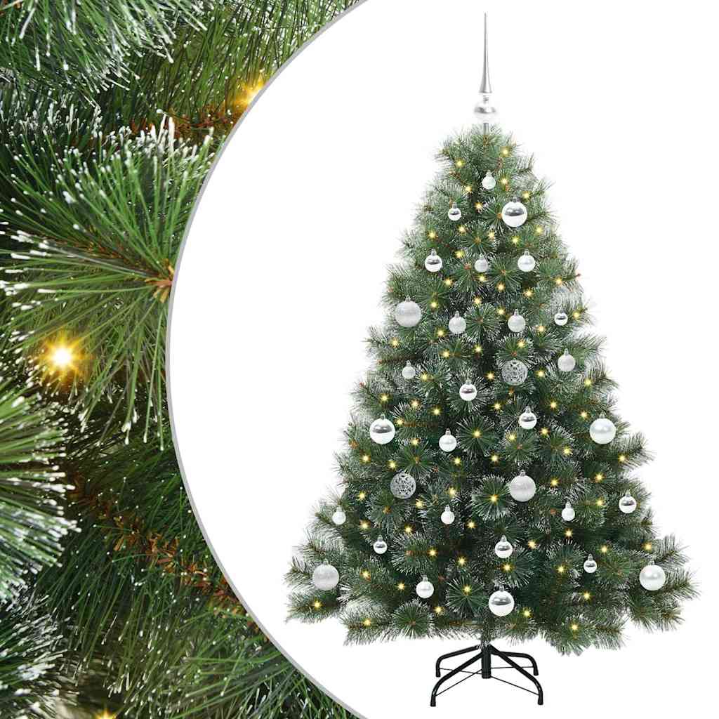 Sztuczna choinka z 150 diodami LED Zielony 150 cm PE i PVC