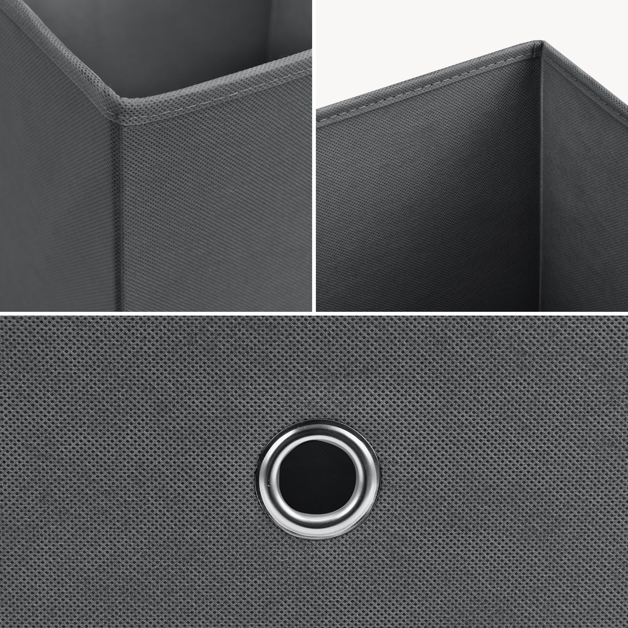Set de 10 Boîtes de Rangement Textile Non Tissé 28 x 30 x 30 cm Gris Foncé [en.casa] - 8