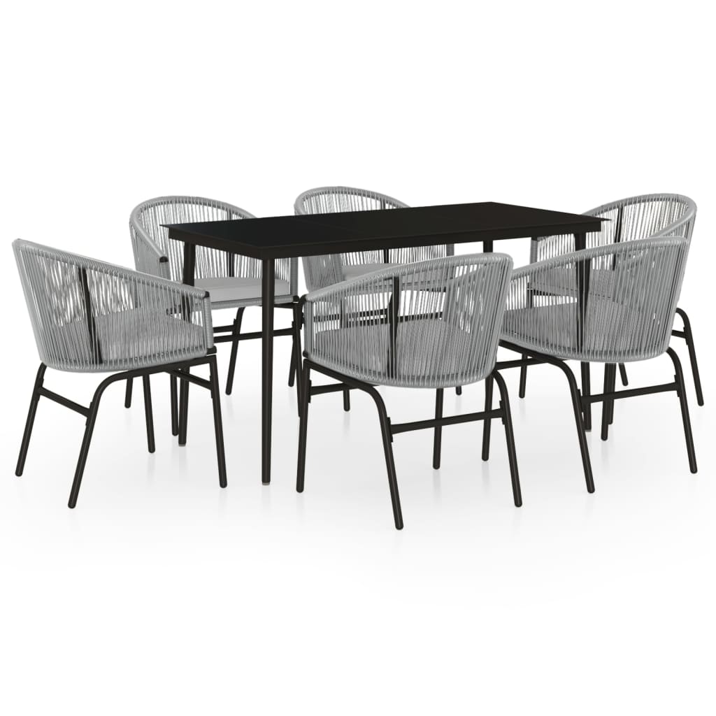 Maison Exclusive - Set da Pranzo da Giardino 7 pz Grigio - 2