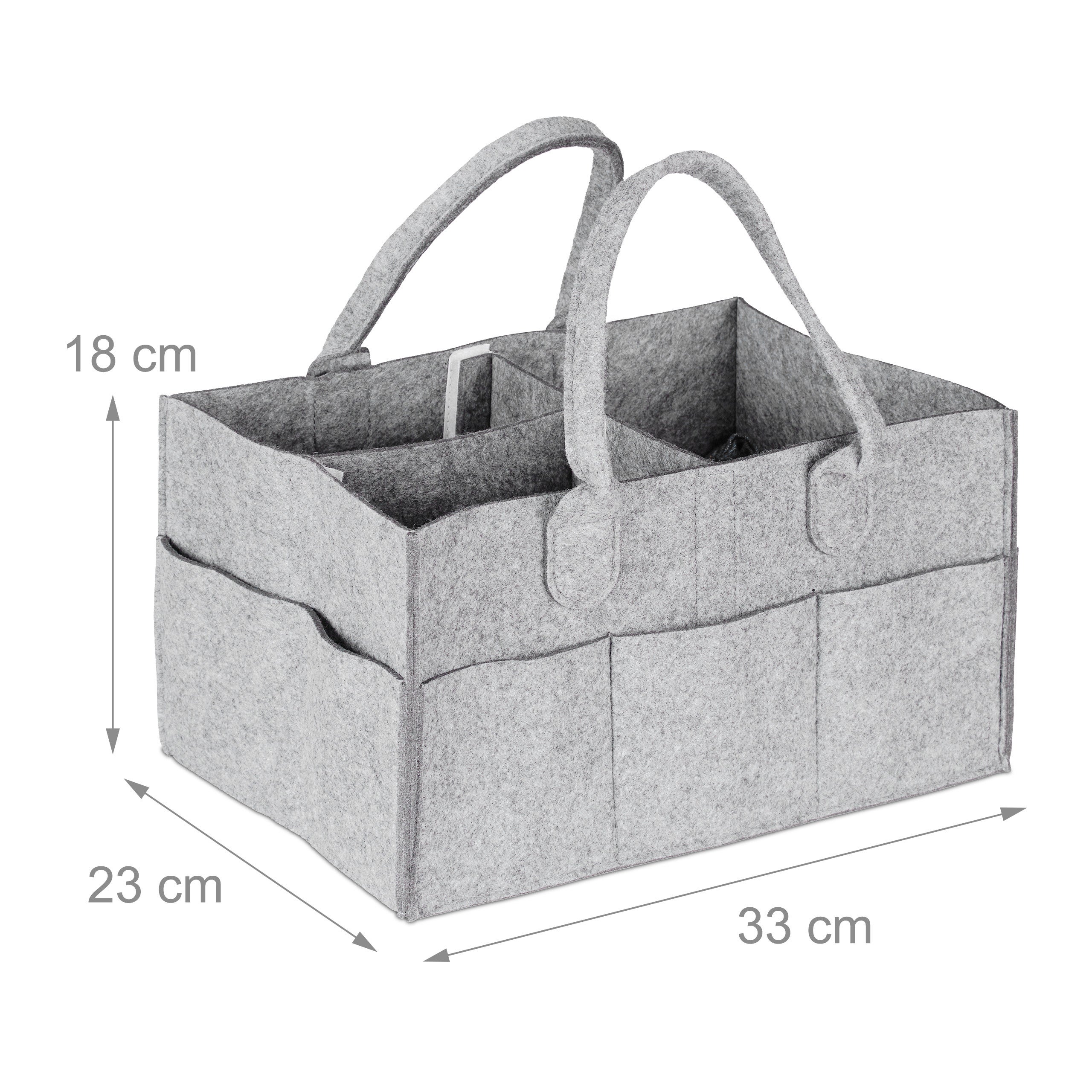 Panier De Rangement Bébé Portable Et Pliable - Avec Séparateurs Amovibles - Pour Couches, Lingettes, Jouets - Tissu Doux Vert