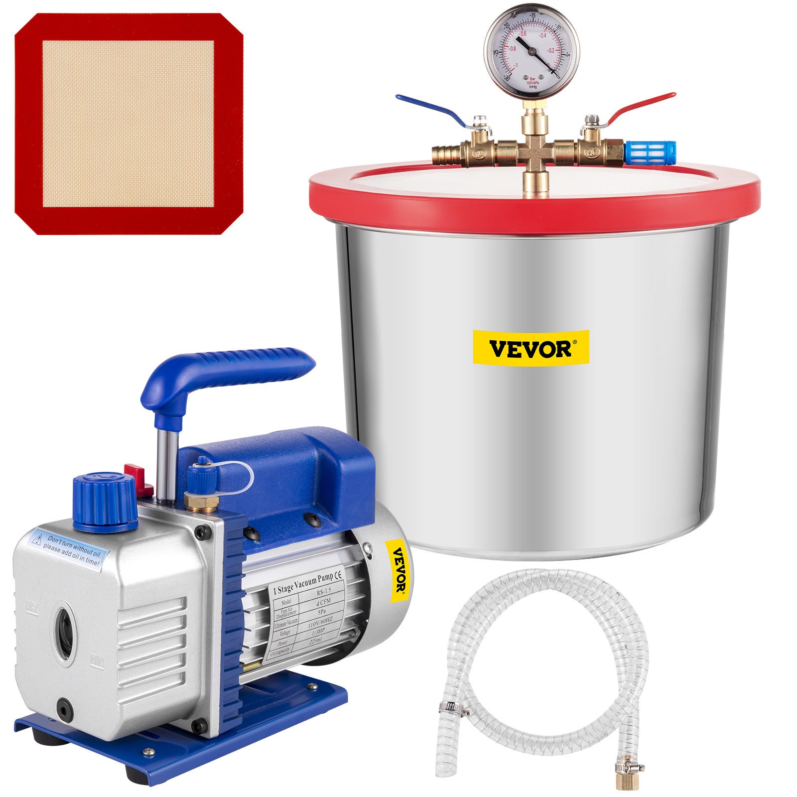 2-galonowa pompa próżniowa z komorą próżniową Pompa próżniowa 4CFM 1/3HP VEVOR
