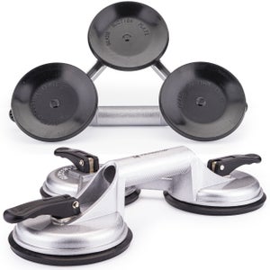 Ventouse Carrelage 8 Pouces - Ventouse Vitrier Ventouse Vide avec Vanne d'Air Capacité de Charge Maximale 200kg pour Manutention de Verre Carrelage Marbre et Meubles(Noir