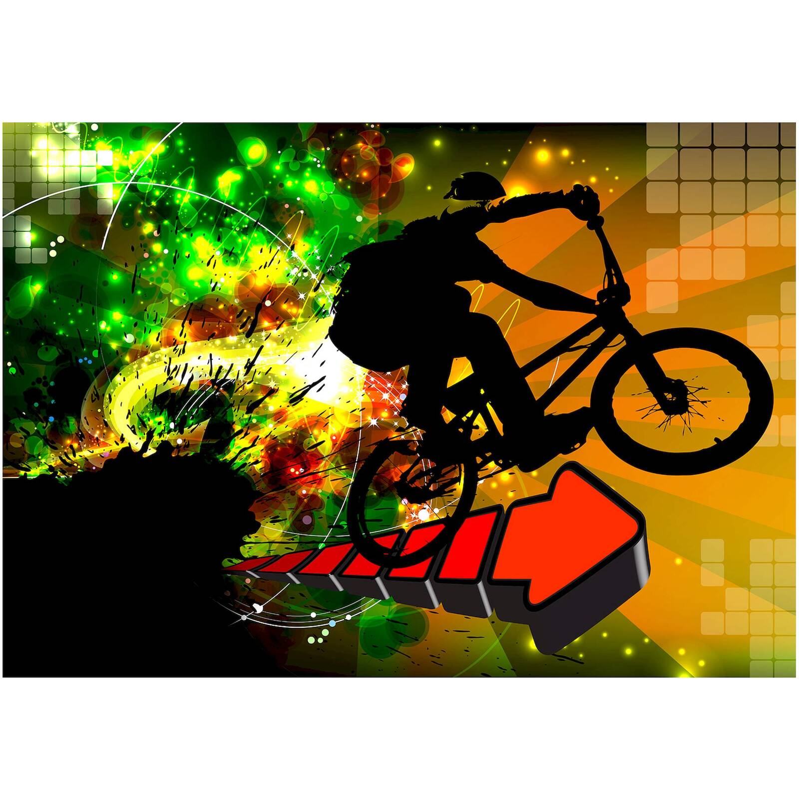 Papier peint adhésif Tours de vélo - 196 x 140 cm - 2