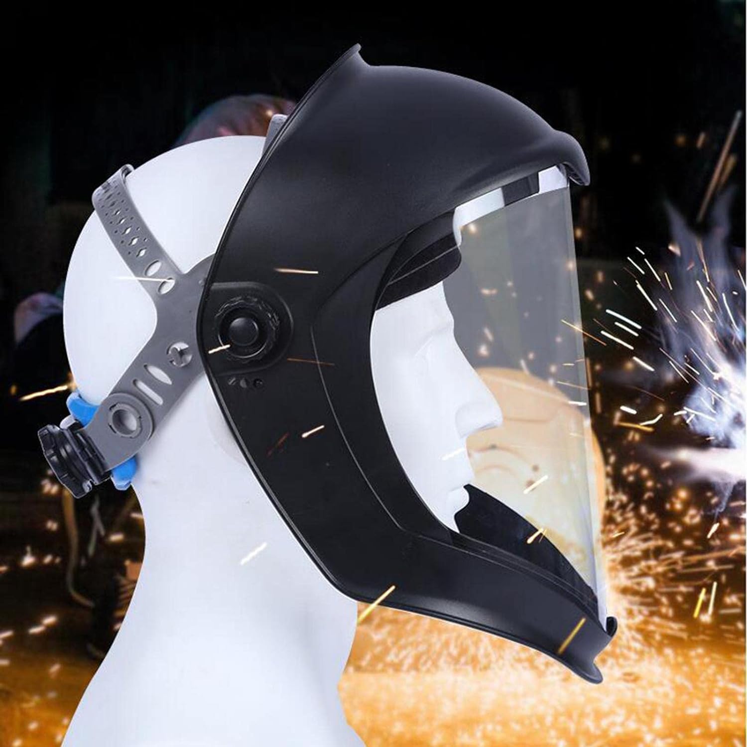 Écran Facial Anti-Buée - Visière de Sécurité, Protection Contre Chutes et Meulage, Double Bandeau Confort - 5