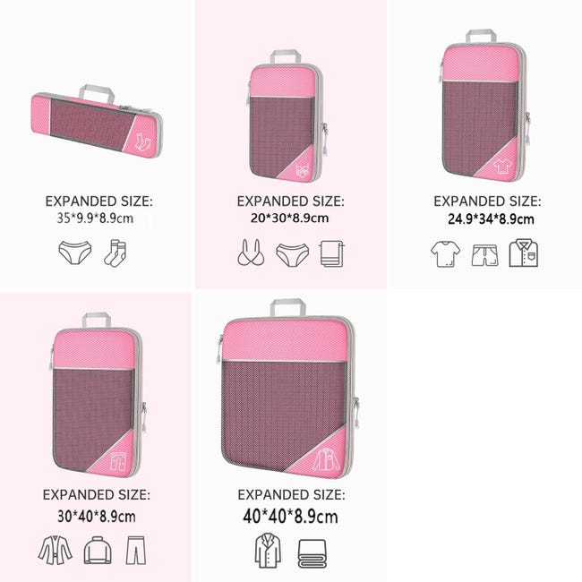 Organizzatori Da Viaggio A Compressione - Set Borse Per Valigie, Zaini, Espandibili - Foto 6