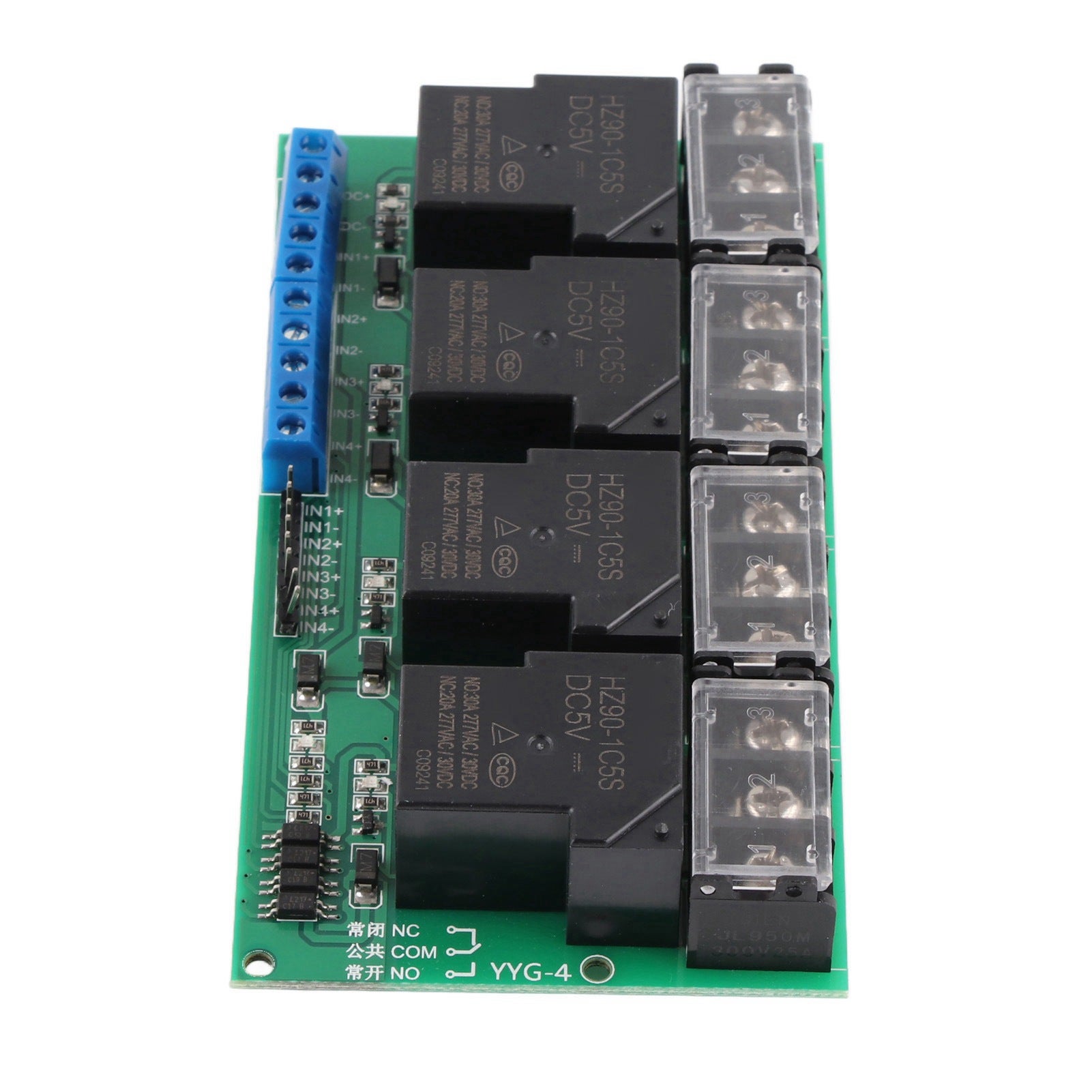 Modulo relè a quattro vie ad alta potenza, pannello di controllo, isolamento optoaccoppiatore 30A YYG-4 DC5V - 7