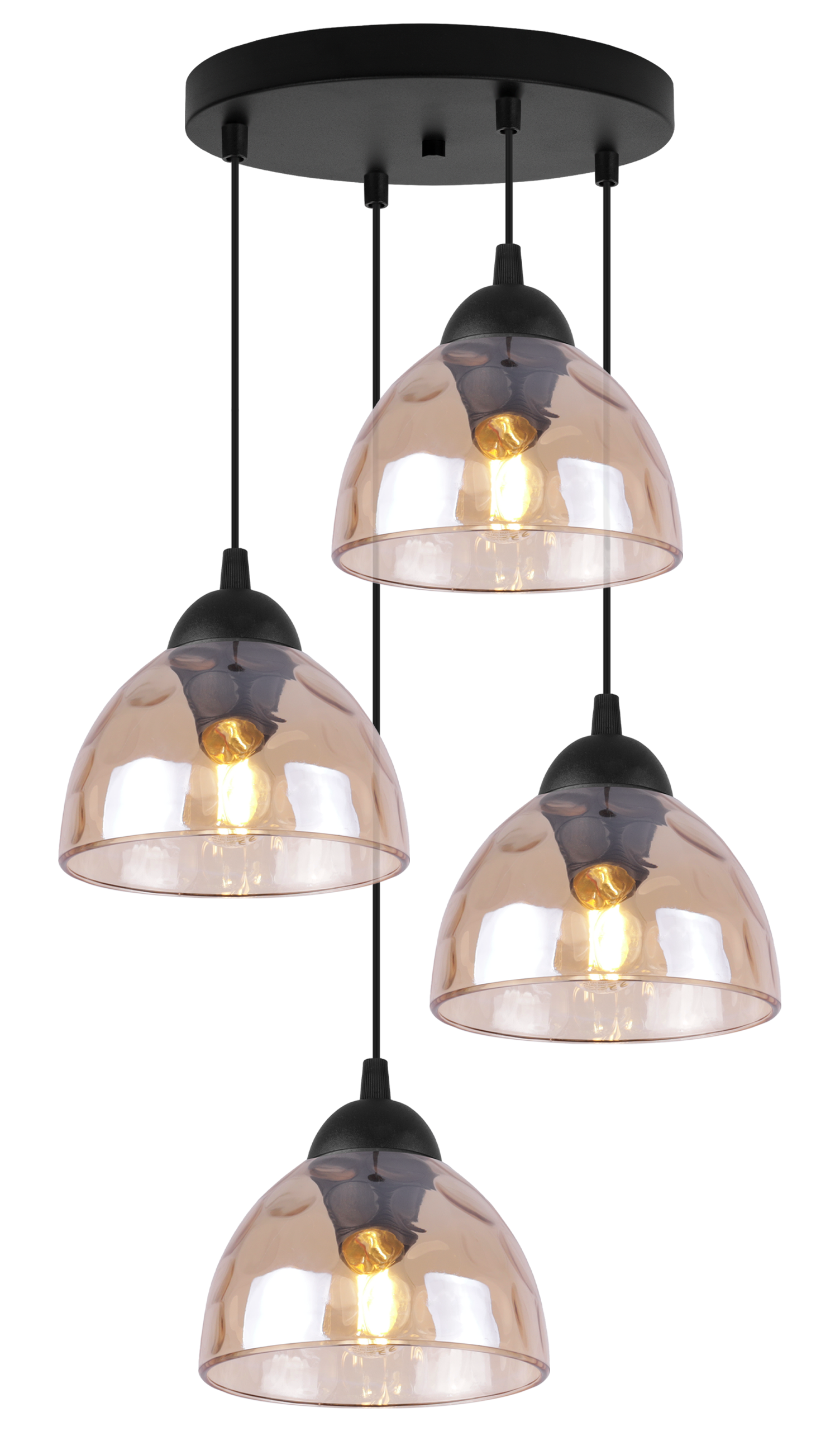 Lampă suspendată de tavan Light Home LH Venice 4x E27 60W abajur rotund culoare miere