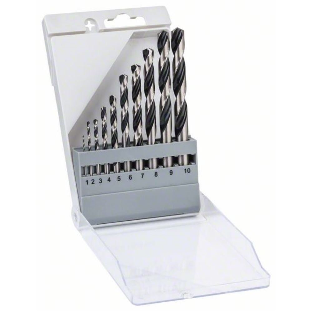 Bosch 10 szt. Wiertła kręte HSS PointTeQ, 1-10mm, kaseta - 2608577348