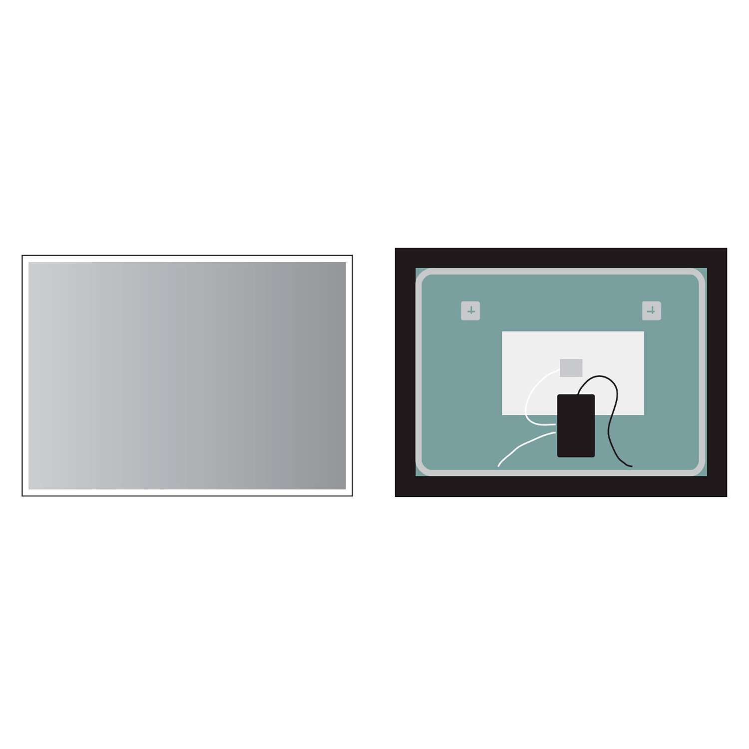 Miroir Salle de Bains Lumineux SUIZA Anti-Buée et Éclairage Frontal Triled Tactile On/Off Noir Mat 120x80cm LEDIMEX - 5
