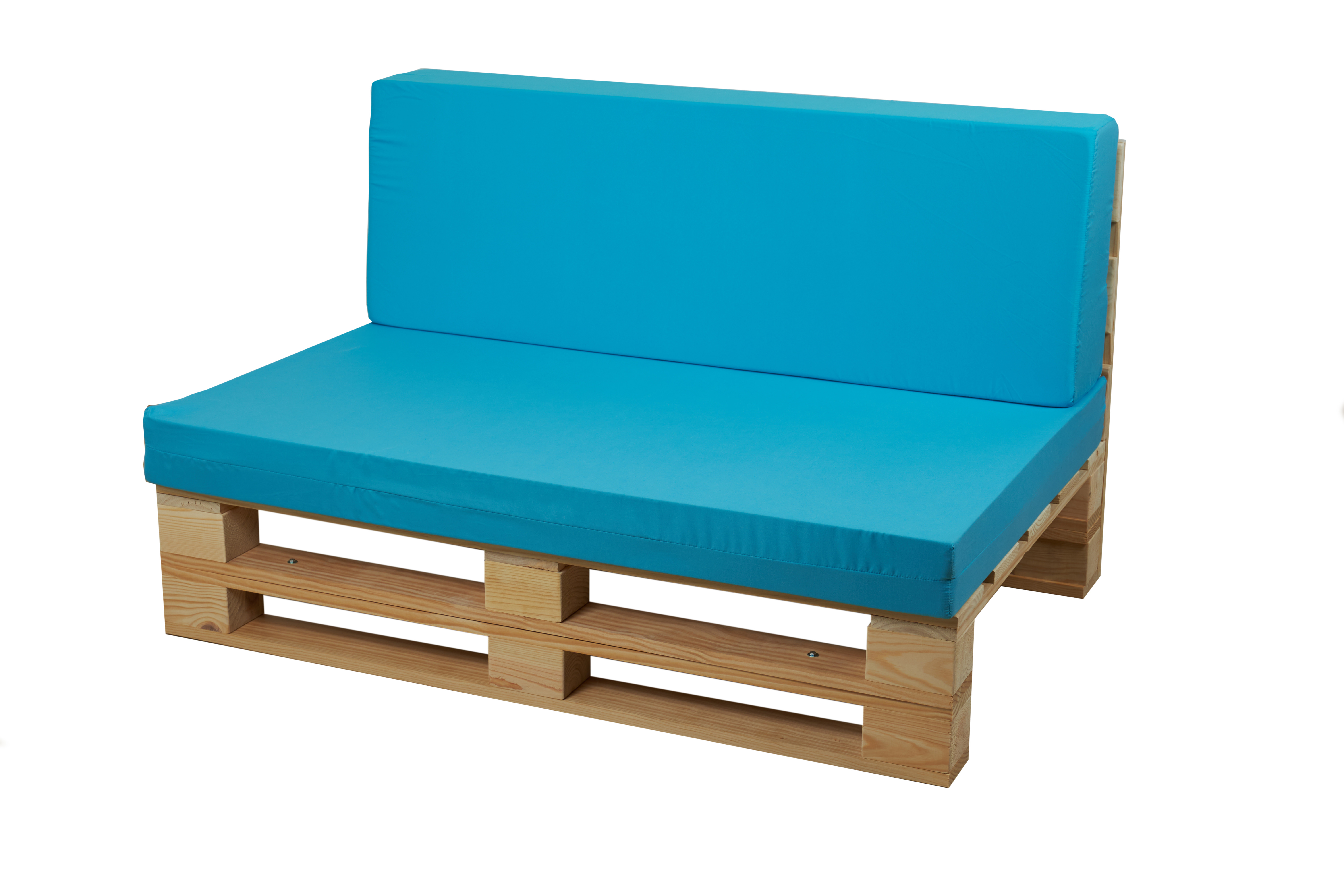 Conjunto cojines tejido microfibra para sofa de palets de 120cm x 80cm (asiento + respaldo) - azul