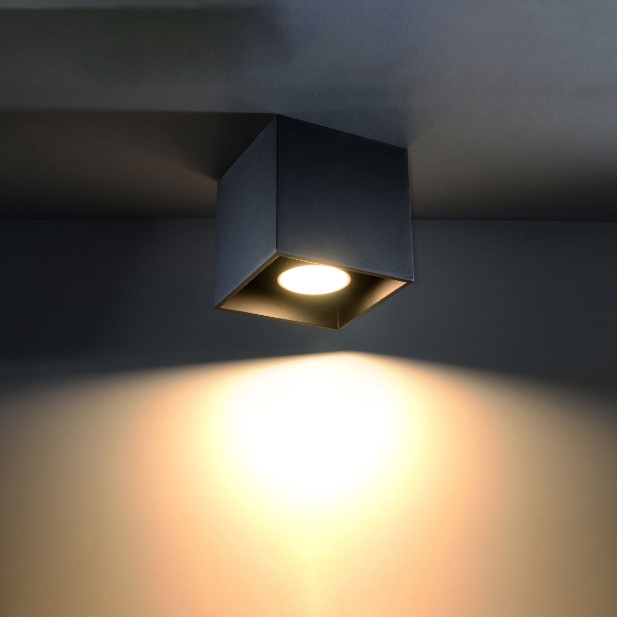 Plafon QUADX 1 czarny LED 3000K - 10x10x10cm Sollux