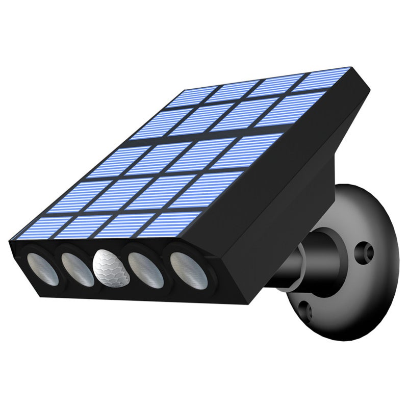 4 LED Zewnętrzna Lampa Solarna, Ścienna/Ogrodzeniowa - Czujnik Ruchu PIR, 3 Tryby, IP65, Czujnik Światła