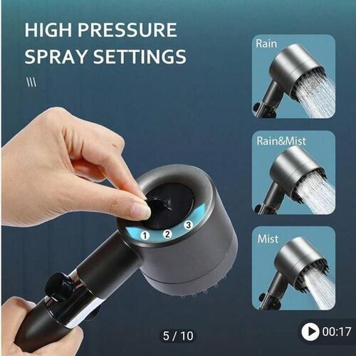 Soffione Doccia A Pioggia Nero 26x26cm YUANNY - Risparmio Idrico, 324 Ugelli Silicone, Tecnologia Air Energy - Foto 5