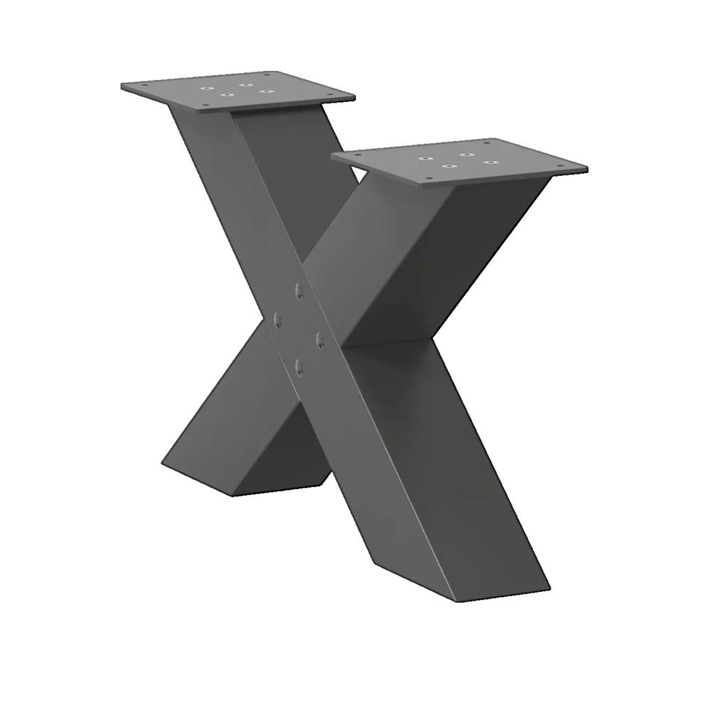 Nogi do stolika vidaXL kształt X antracyt solidne i regulowane 2 szt