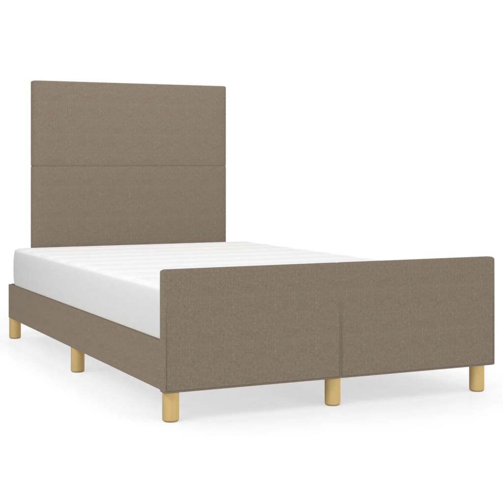 Cadre de lit sans matelas taupe 120 x 200 cm en tissu - 2