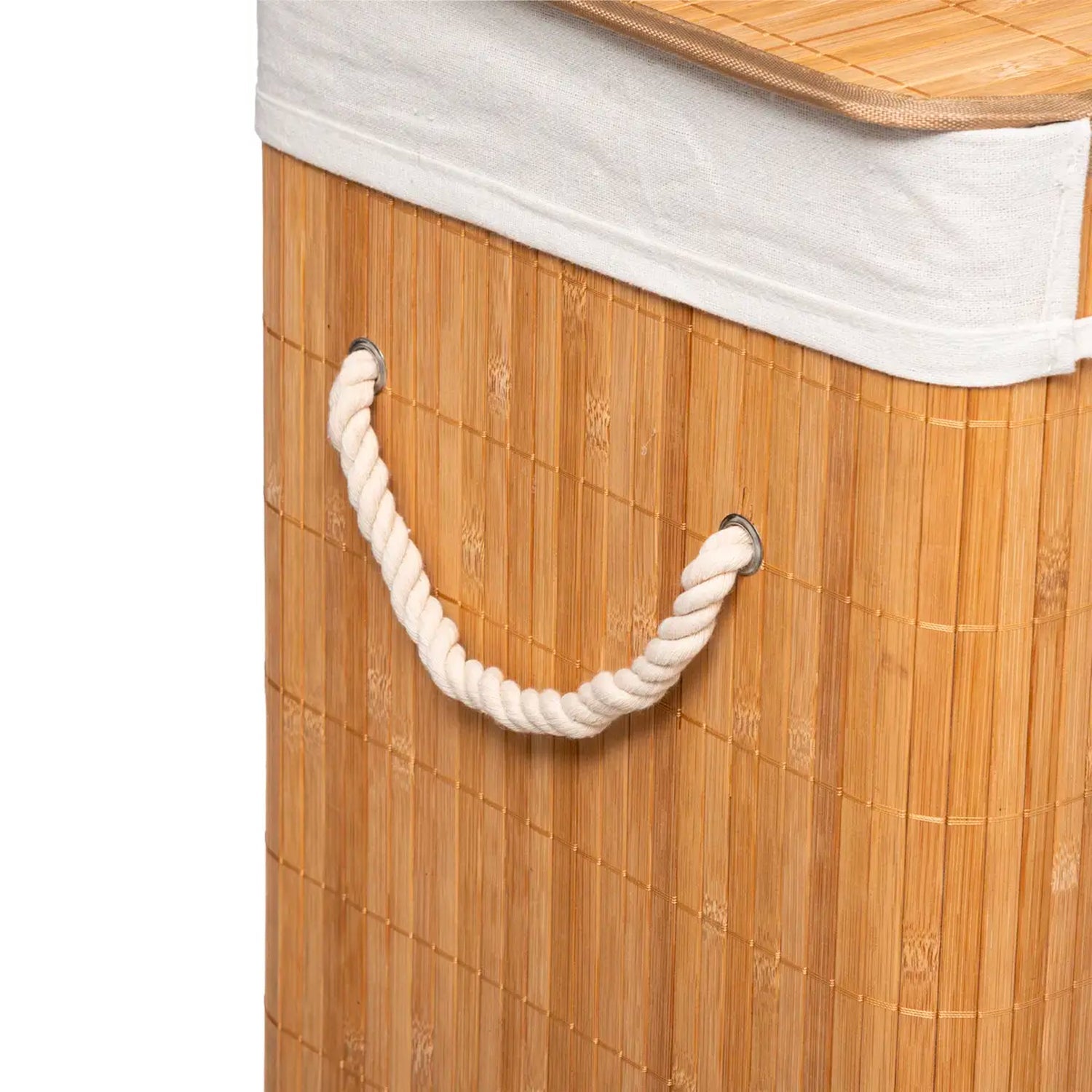 Cesto para roupa suja em bambu 60L - 5