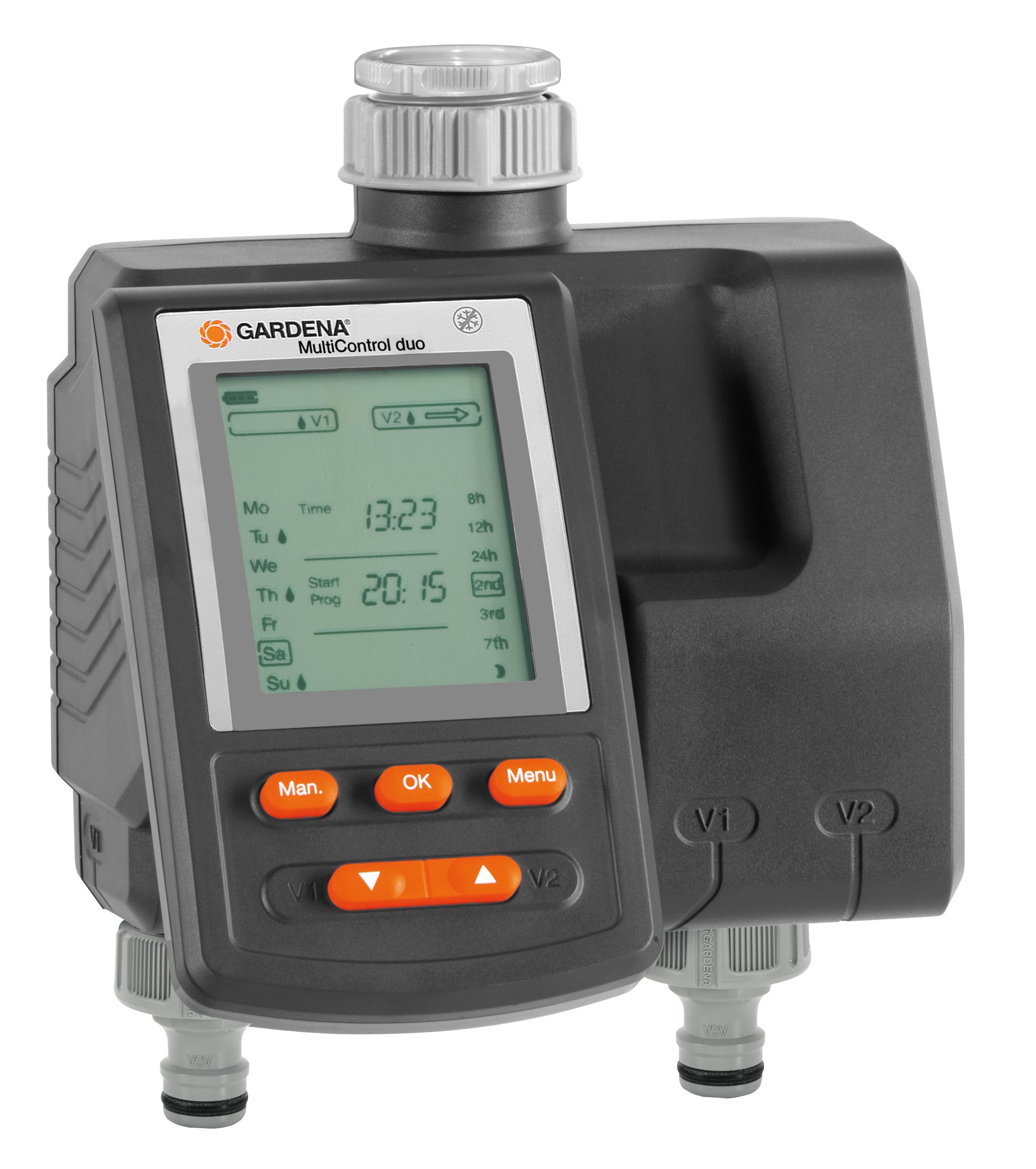 Programator podlewu GARDENA Multi-control Duo 2 strefy duży ekran LCD