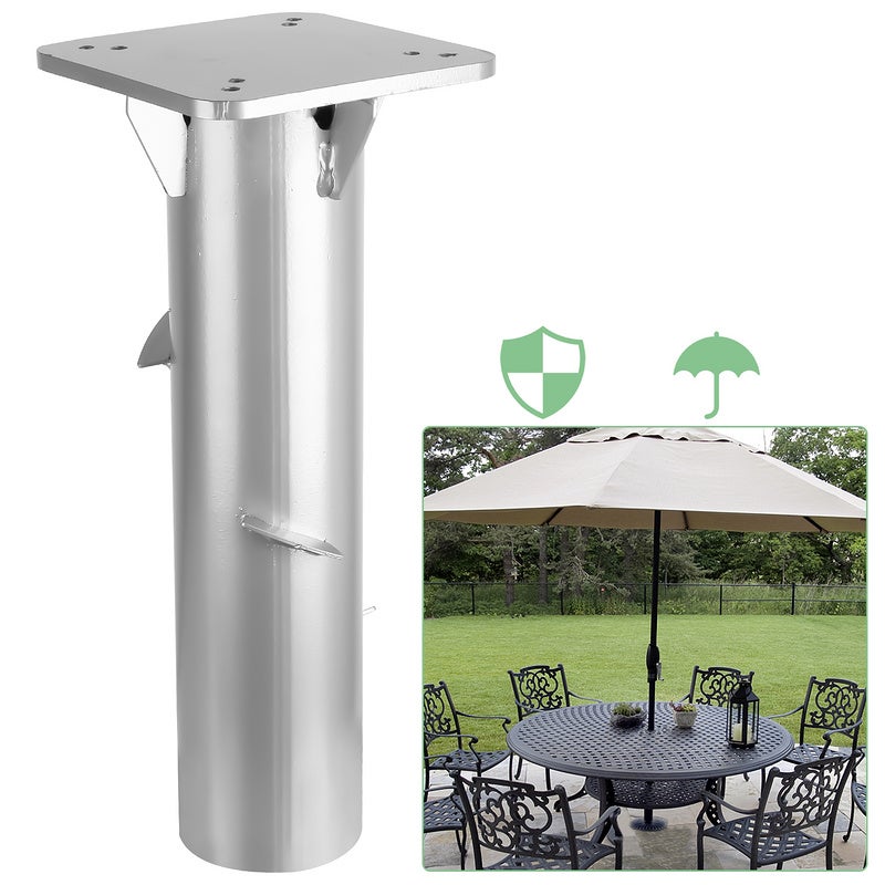 Outsunny Base Per Ombrellone Da Giardino In HDPE E Cemento, 15 Kg, Con Manovella, Compatibile Con Pali 24-38 Mm, Nero