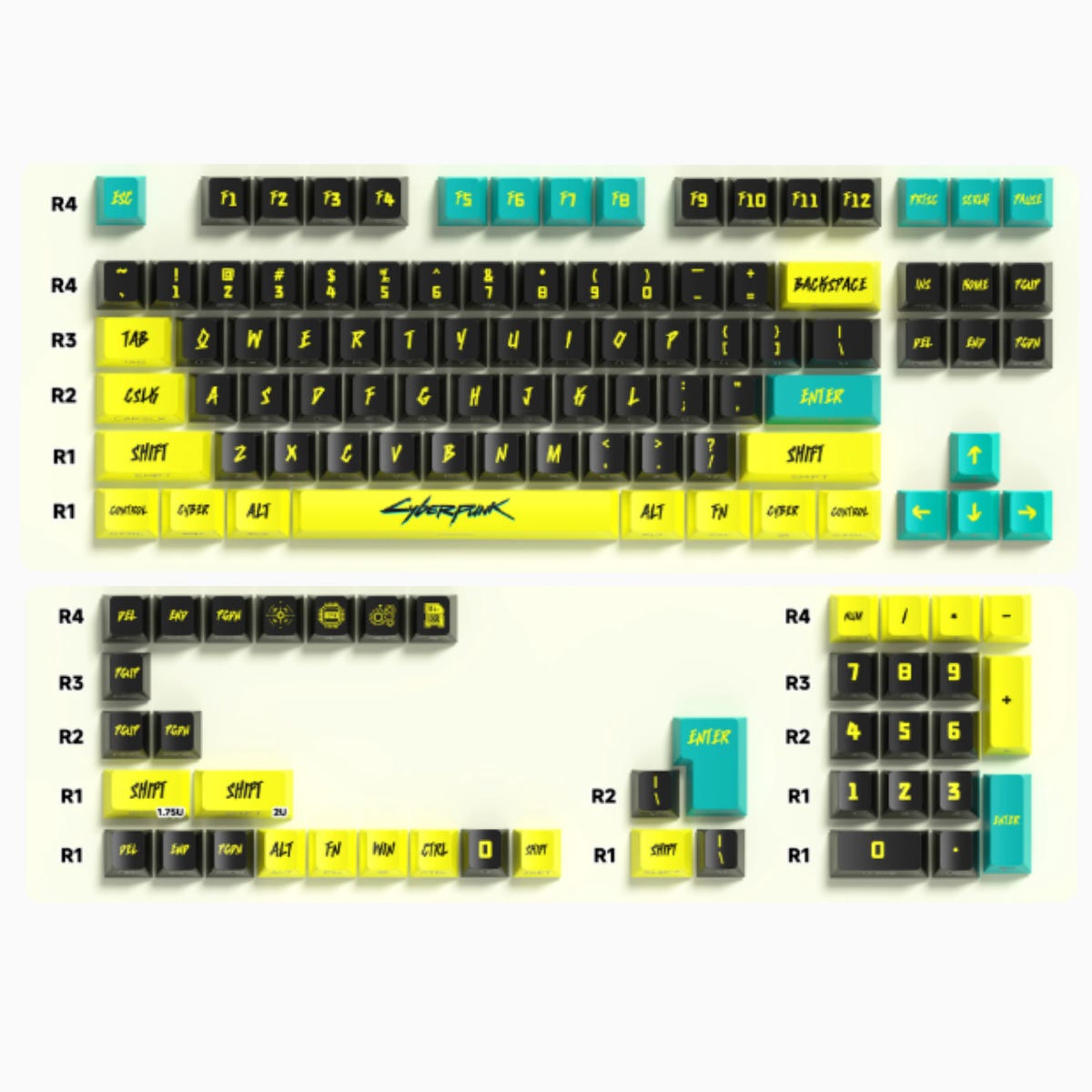 132 Touches Clavier Mécanique Translucides 10mm - Compatible RGB, Profil Haut, Pour Gaming