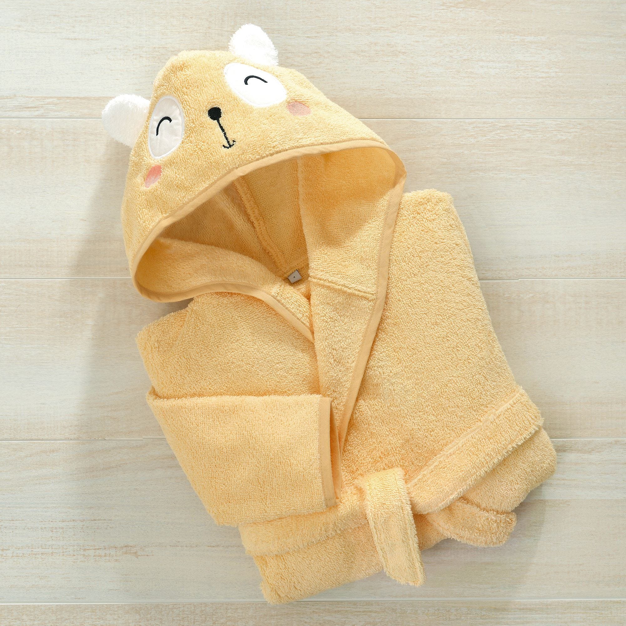 Peignoir de bain BABY peignoir ans jaune pale en coton Leroy