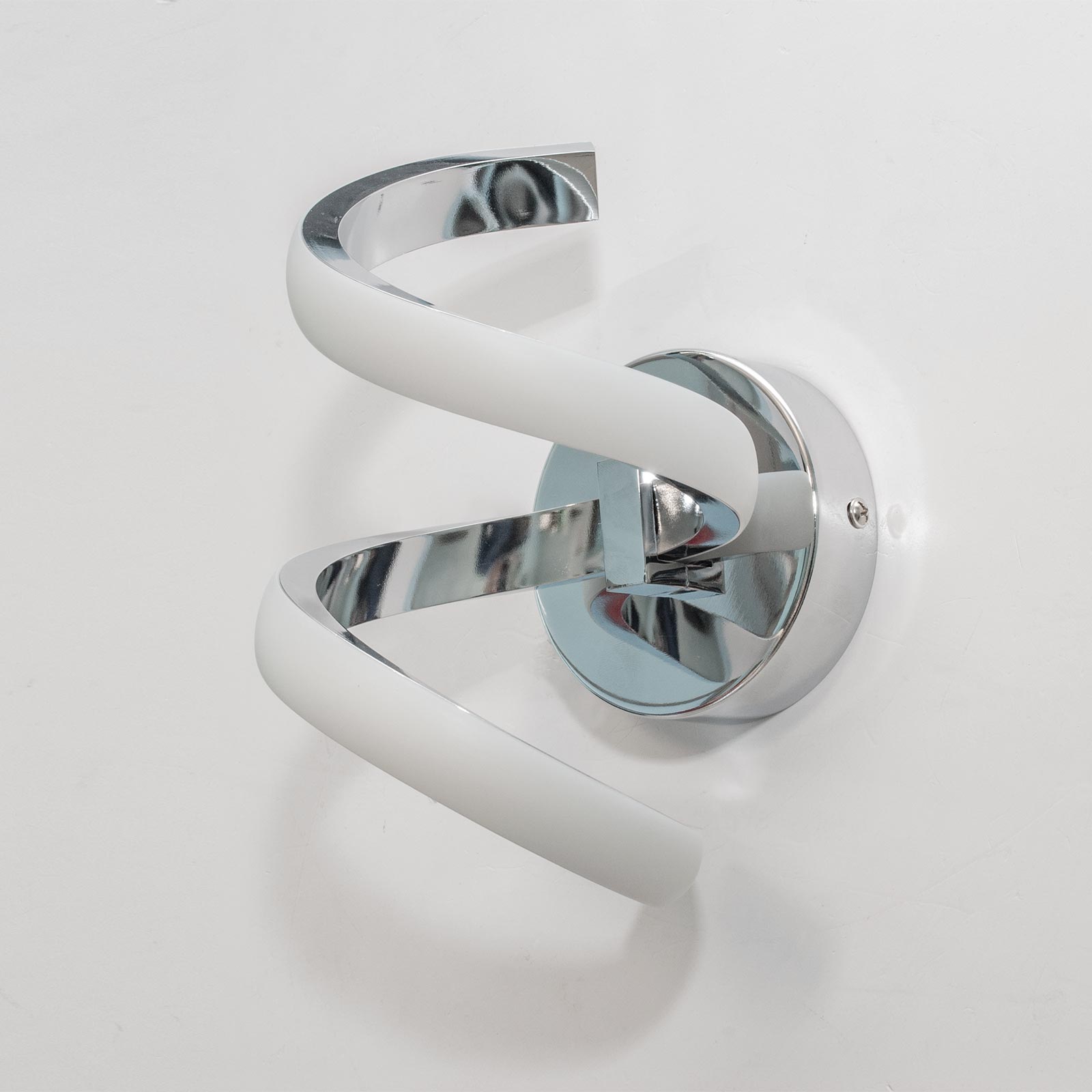 Lámpara de pared LED estilizada lámpara de pared curvada en espiral de 3 pasos 9W salida 72W luz dormitorio 230V COLOR PLATA - 3