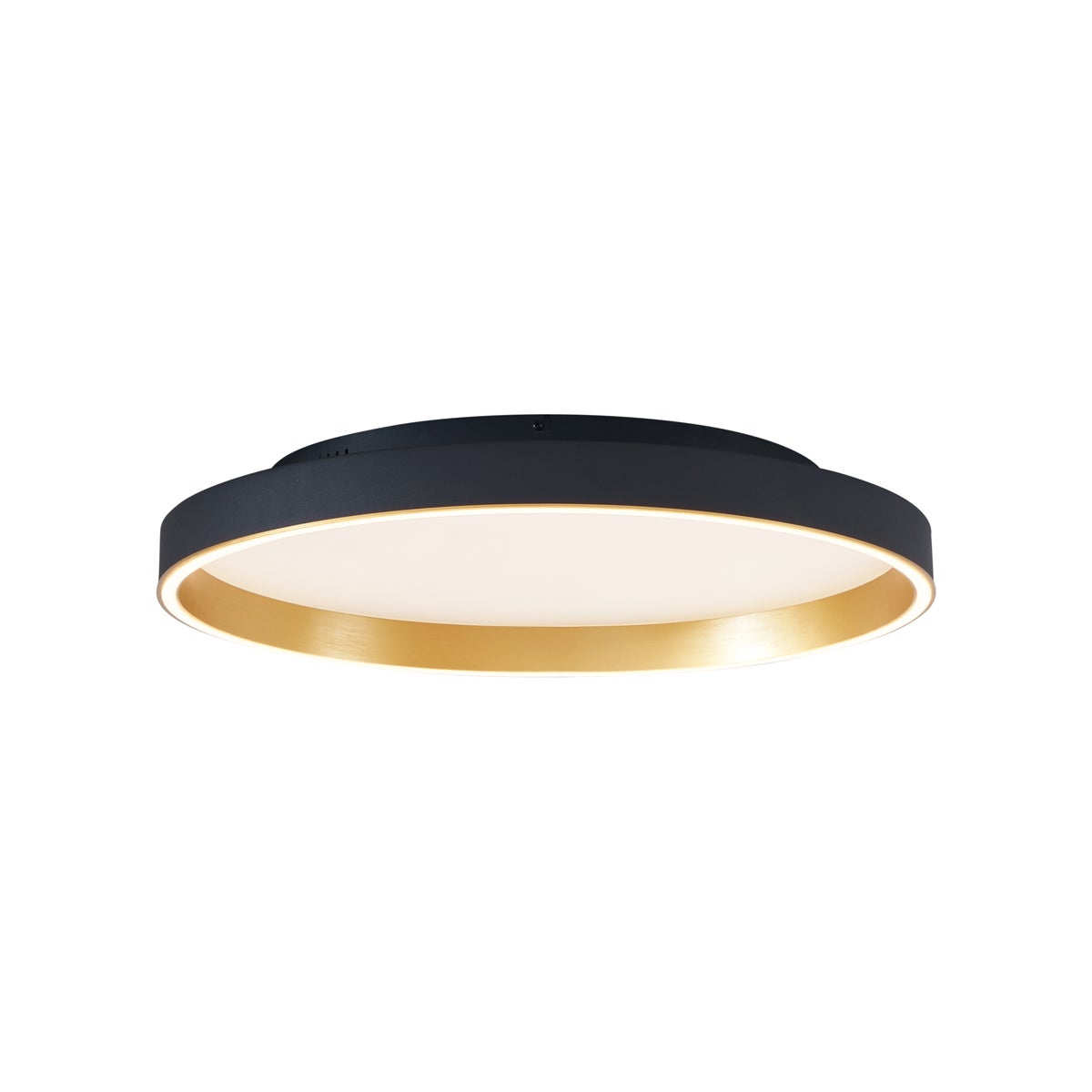 Qazqa designerski plafon - Ingo - czarny, okrągły, led zintegrowana 30w zestawie, Integrated led, 3000k, ciepła biel, 59cm