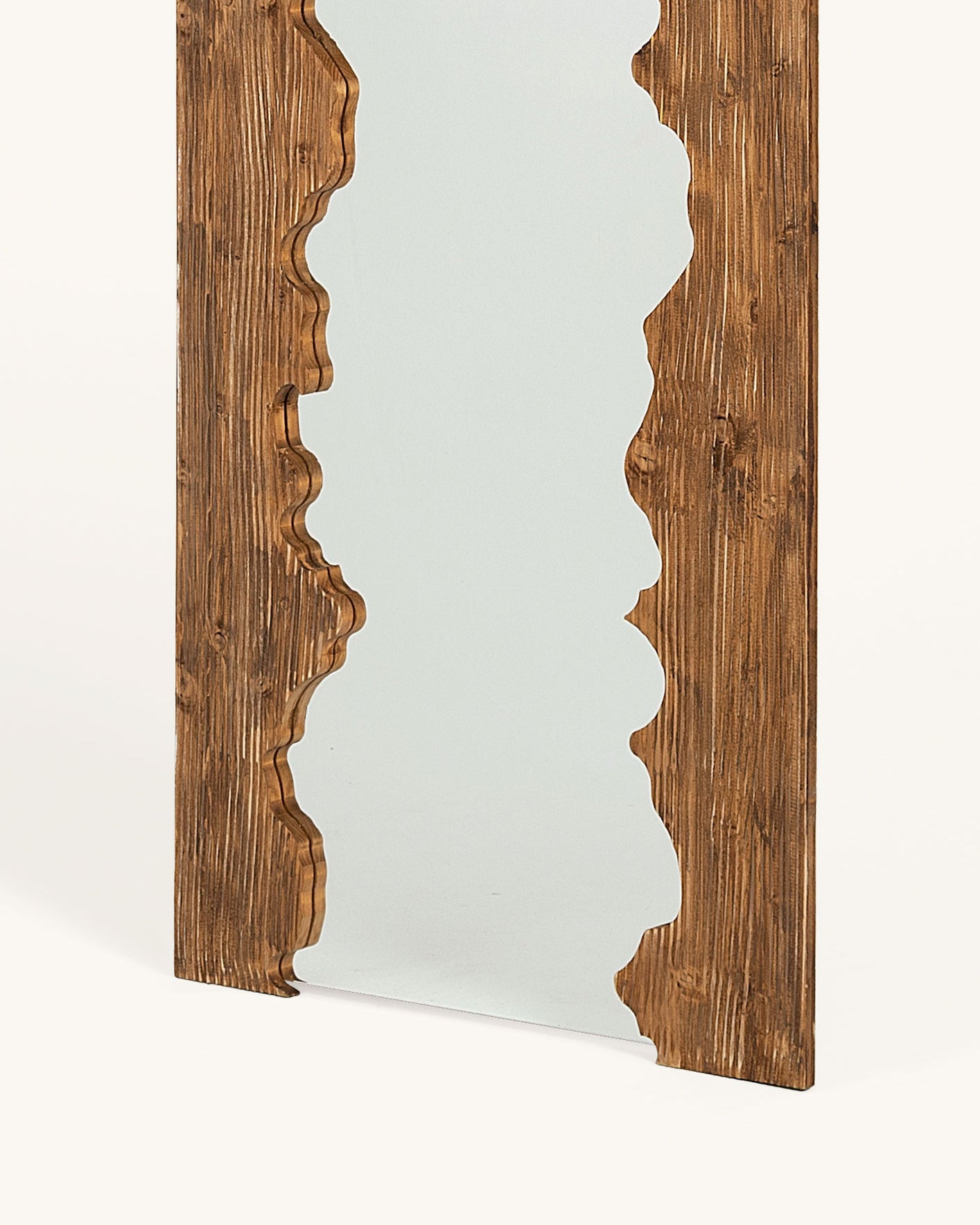 SALJEN Grand Miroir sur pied irrégulière en bois massif HANNUN - 3