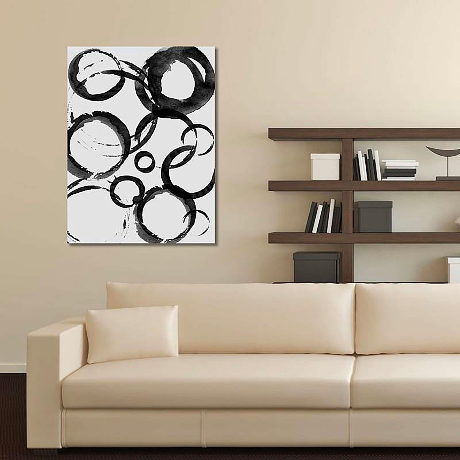 Tableau bois cercles abstraits - 40 x 50 cm - 4