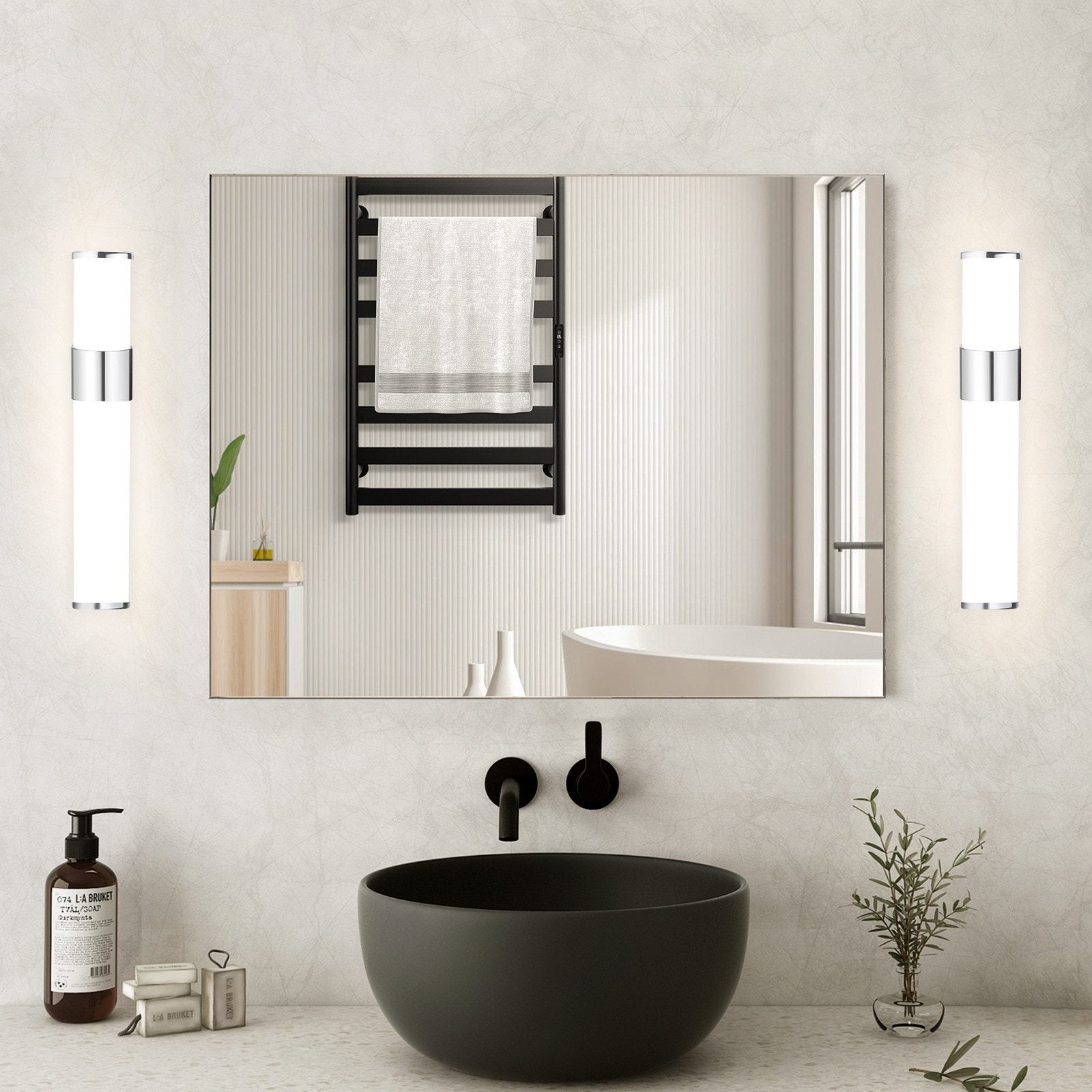 NETTLIFE Iluminação de Parede para Espelho LED Casa de Banho Cromado 6W 30cm IP44 4000K - 8