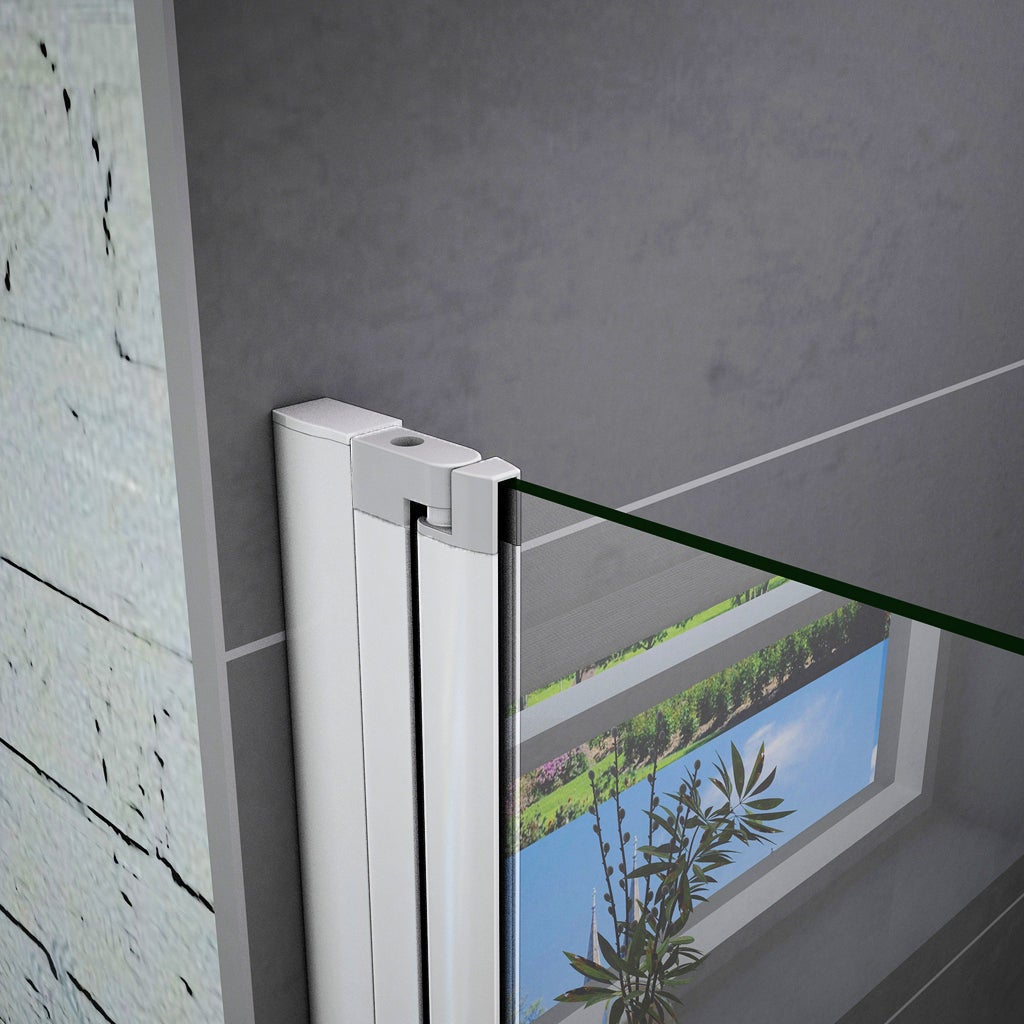 185 cm Box doccia per Nicchia Porta Battente 2 Ante Saloon Vetro Temperato 5 mm Trasparente Profilo in Alluminio Argento Opaco 100 cm - 9