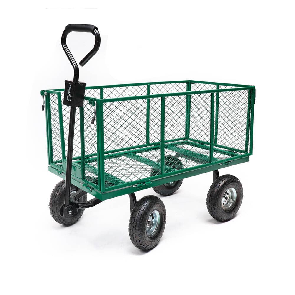 Chariot De Jardin Xxl En M Tal Kg Remorque De Transport Robuste Multi Usage Et Facile