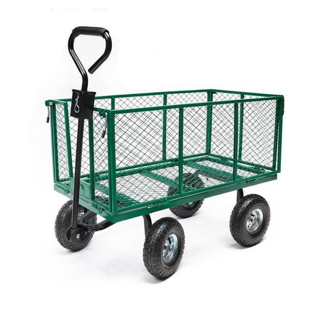 Chariot de Jardin XXL en Métal 300 kg – Remorque de Transport Robuste, Multi-Usage et Facile à Manœuvrer - Idéal pour Bricolage et Jardinage