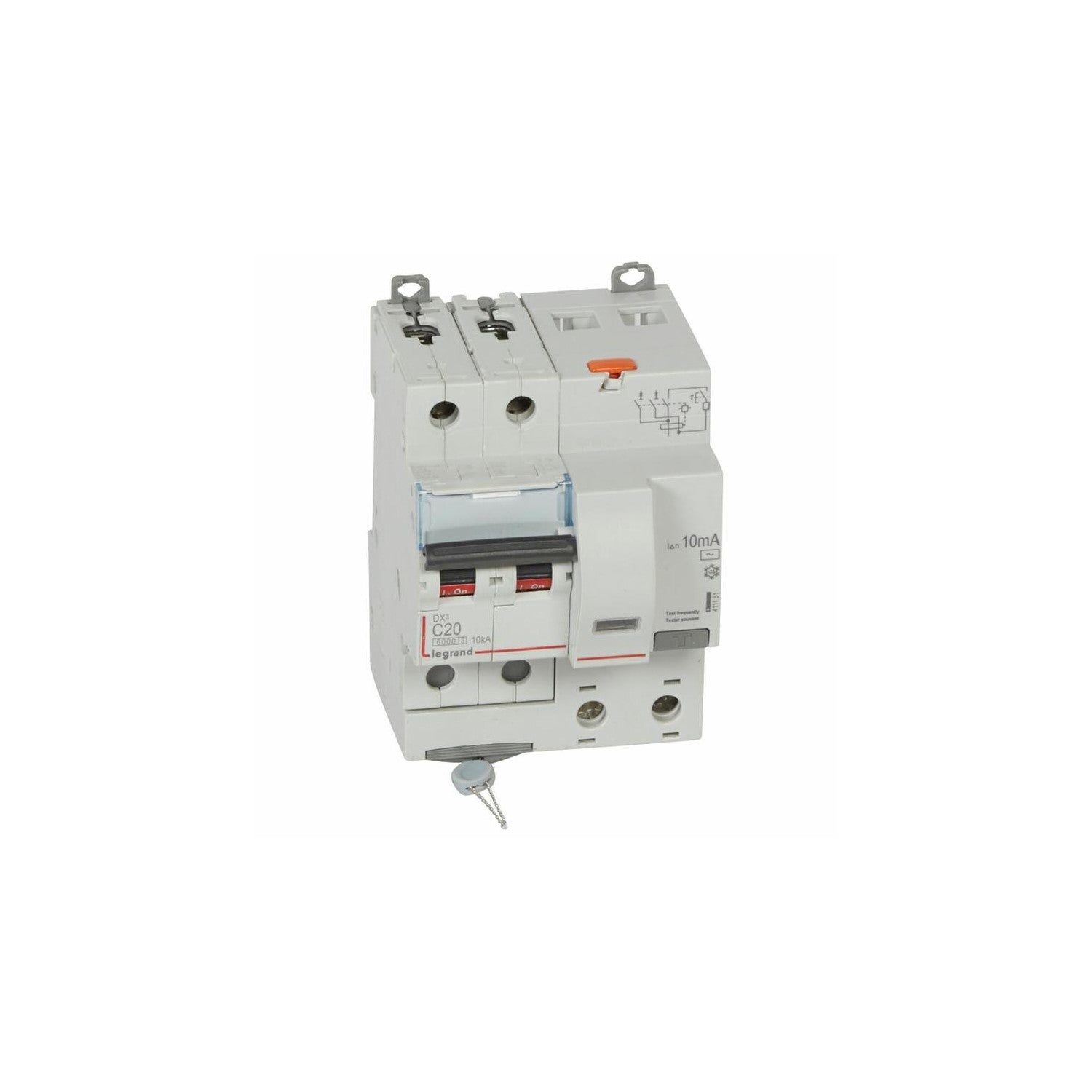disjoncteur différentiel legrand dx3 20a courbe c 10ma 2 poles type ac - vis / vis - 6ka - 2
