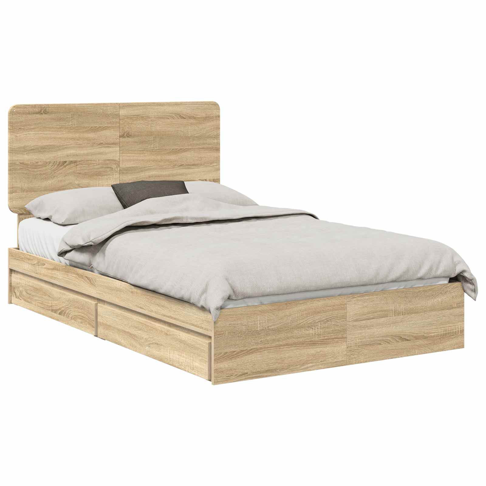 Lit de Rangement Chêne 120 x 200 cm Bois d'ingénierie - 2