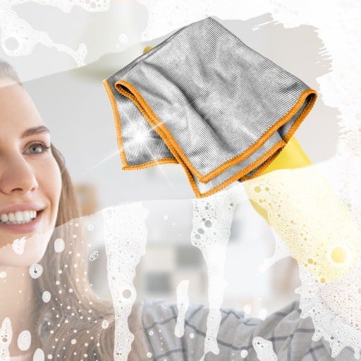 Chiffons de polissage pour verres, sans traces, en microfibre, non pelucheux,pour verres,vaisselle et miroirs. Nettoyage facile. Lot de 6,30 x 30 cm - 2