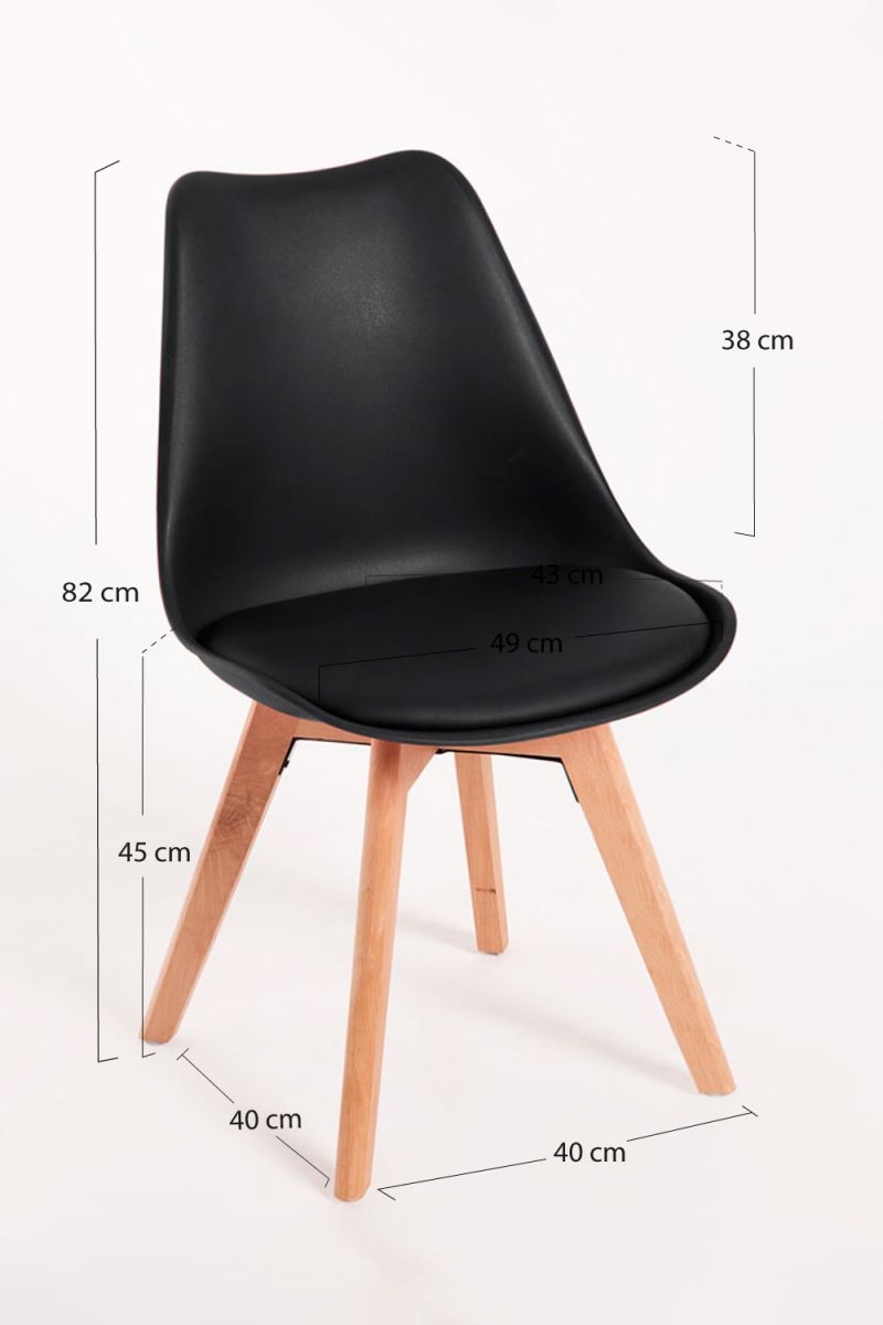 Regalos Miguel - Packs Sillas Comedor - Pack 4 Sillas Synk Basic - Negro - 3