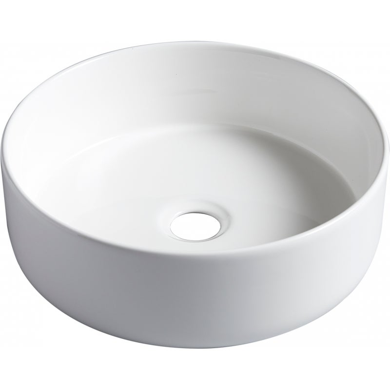 Vasque à poser ø37cm - Blanc brillante -Rebords fins - Andria - 2