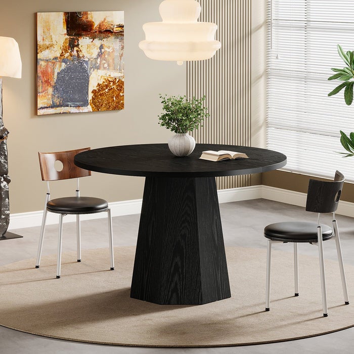 Okrągły stół jadalny Tribesigns 118 cm z solidną podstawą