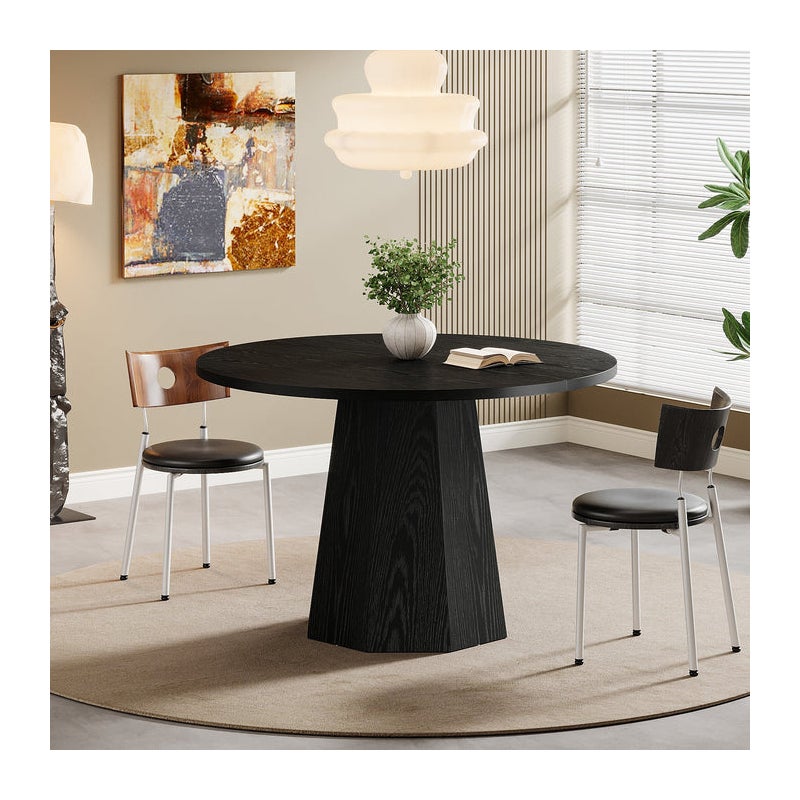 Okrągły stół jadalny Tribesigns 118 cm z solidną podstawą