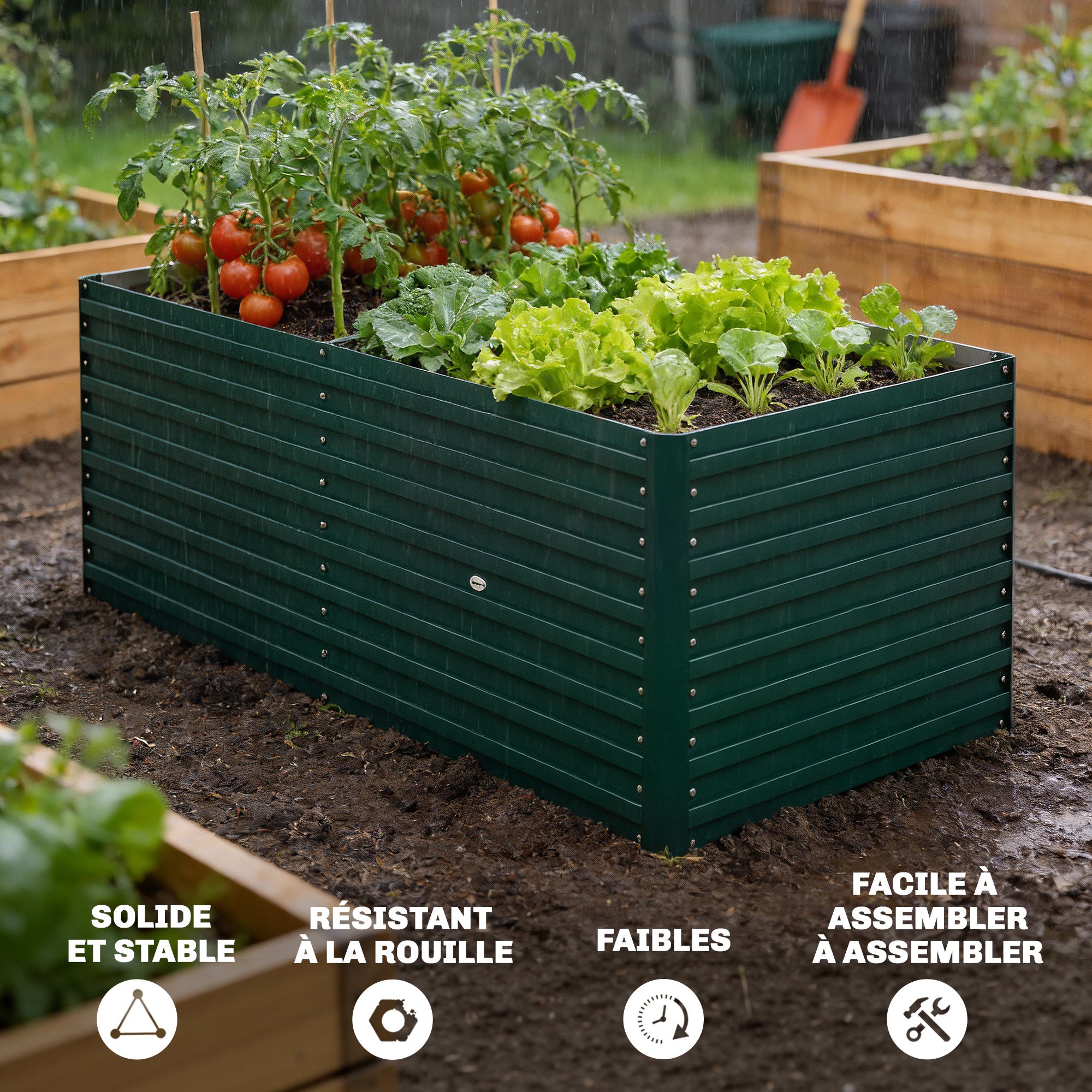 Carré potager acier galvanisé Outsunny - 5