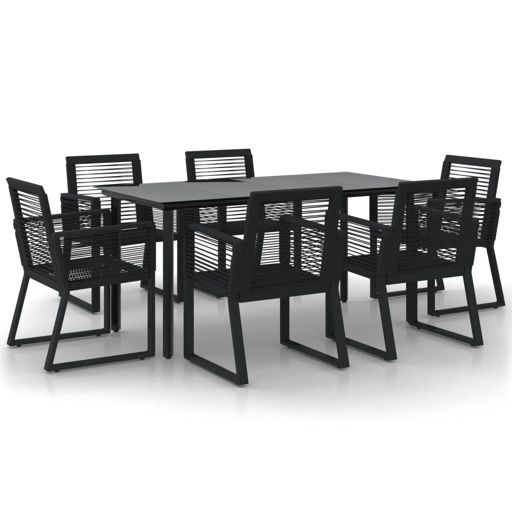 Maison Exclusive - Set da Pranzo da Giardino 7 pz Nero in Rattan PVC - 2
