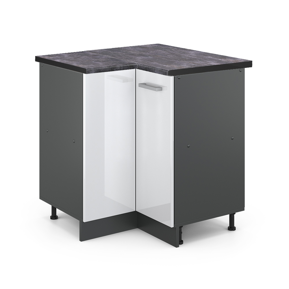 Vicco Szafka narożna R-Line, Biały wysoki połysk, 75.6 cm , BP Antracyt