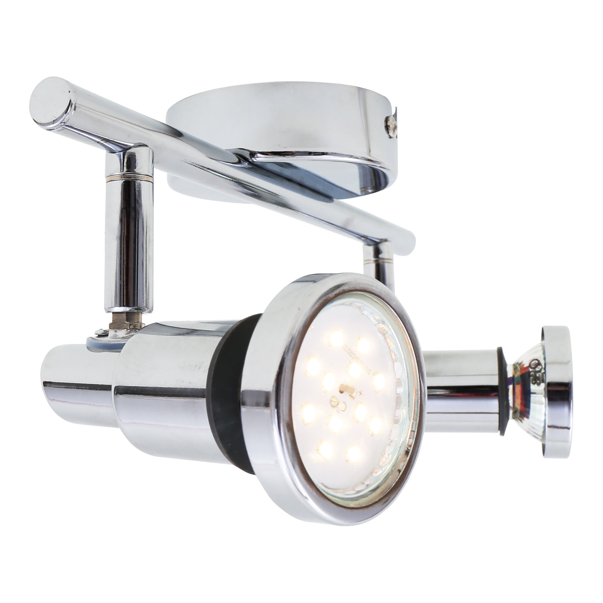 Plafonnier LED BRILONER LEUCHTEN FLAMO, 4 W, 400 lm, IP44, chrome, métal, incl., 2x GU10, 27,5 x 8 x 12,3 cm - 2