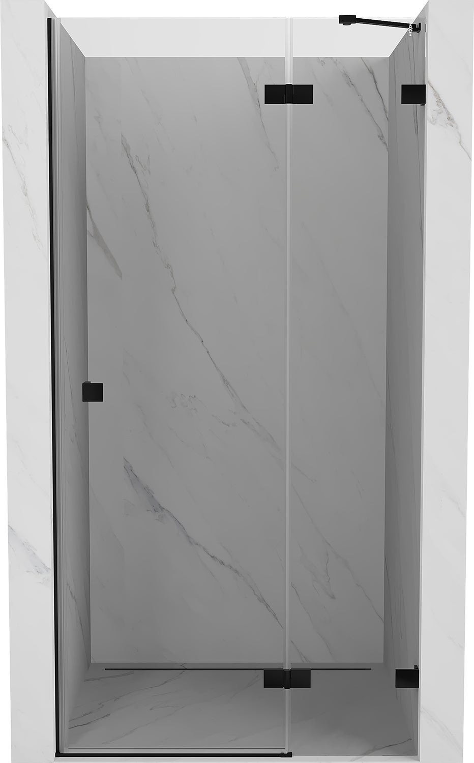 Mexen Lunar drzwi prysznicowe uchylne prawe 90 cm, transparent, czarne - 834-090-000-70-00-P