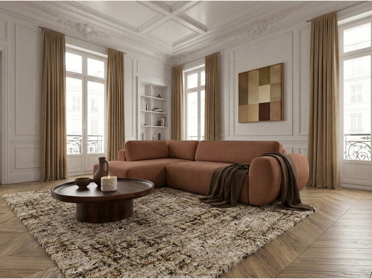 Canapé angle L convertible coffre DENISE tissu texturé BOBOCHIC 4 ...