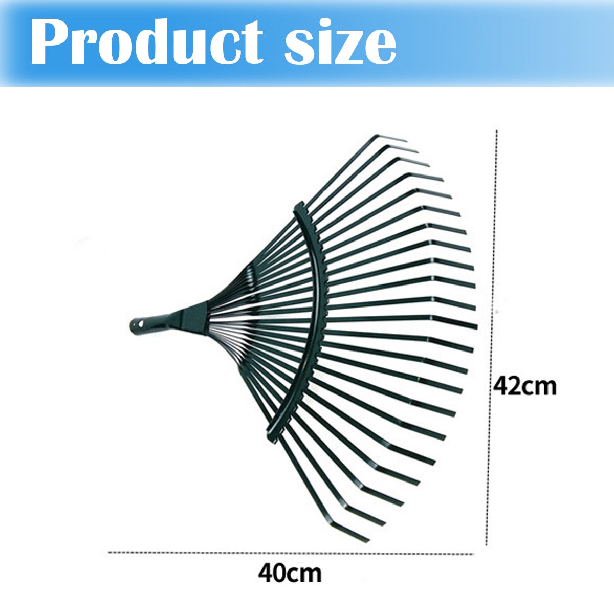 22 Teeth Heavy Duty Steel Metal Rake for Head High Carbon Steel Lawn ...