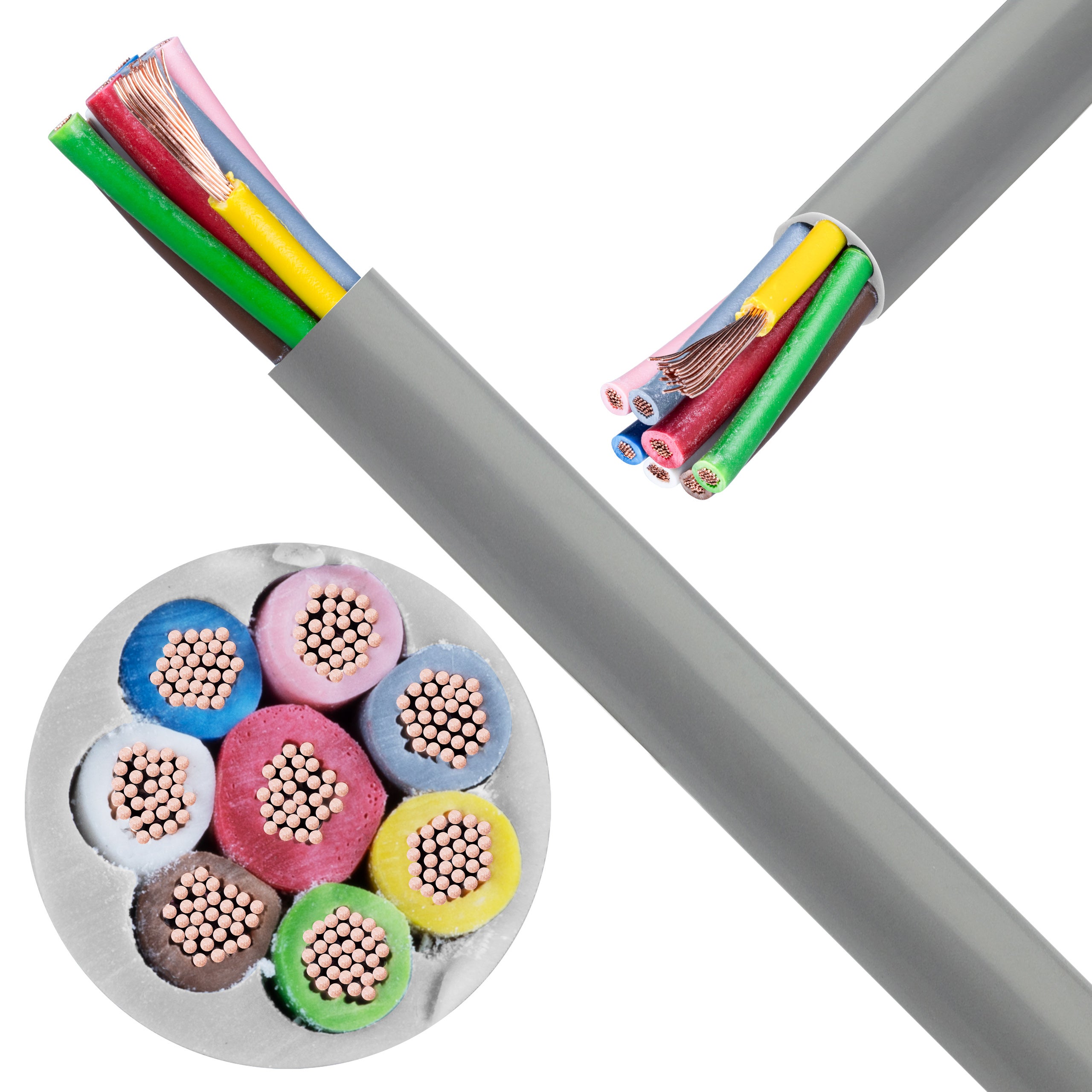 Kabel sterowniczy TECHNOTRONIK LIYY 8x0,25mm2 szary 300/300V olejoodporny linka Technokabel 100m