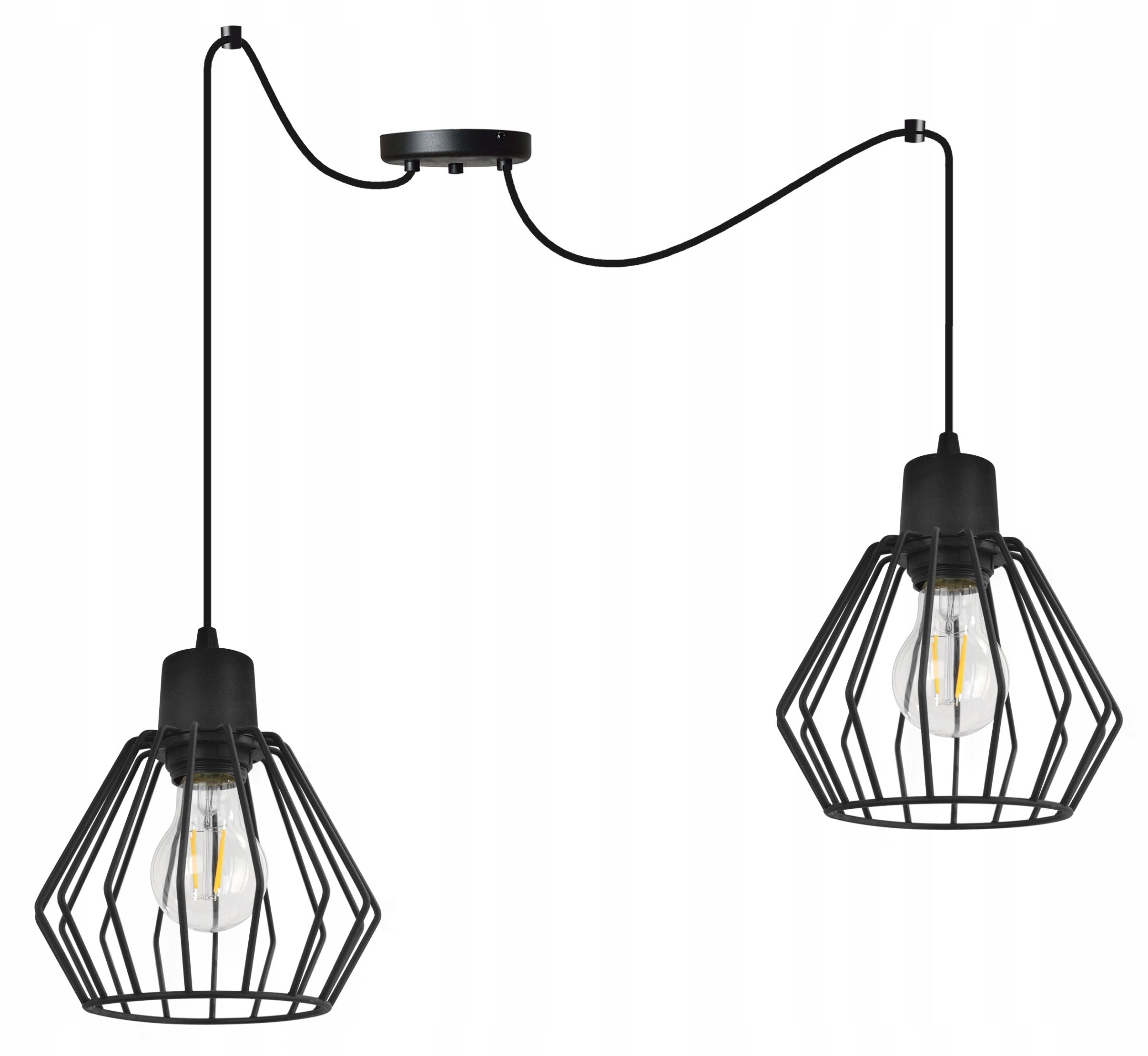Lampa sufitowa wisząca Spider Nuvola modern 2xE27 abażur geometryczny czarny Light Home LH