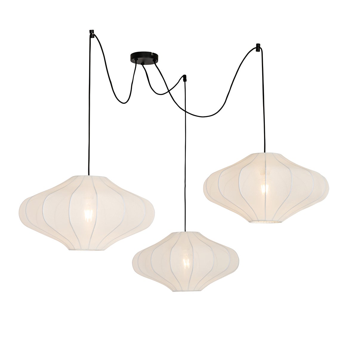 Lampada a sospensione smart bianca 50cm 3 luci incl. 3 Wifi G95 - Plu - 4