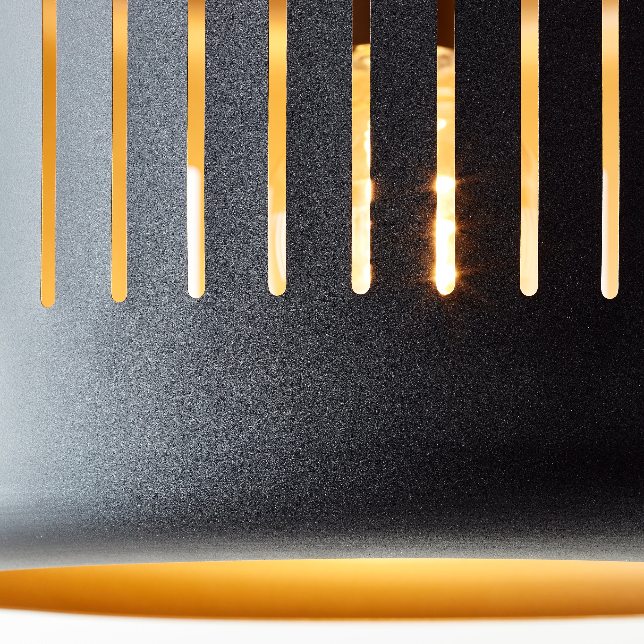 Brilliant lampa wisząca Tyas 1 żarówka czarny/złoty czarny plastik 1x A60, E27, 60 W - 6
